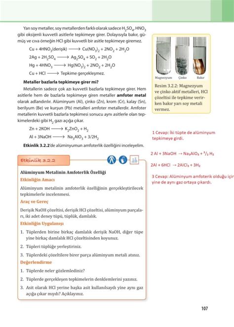 10 sınıf kimya ders kitabı cevapları